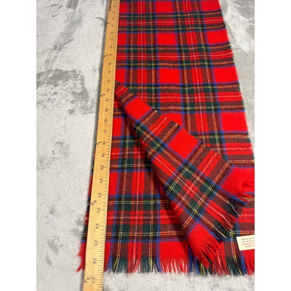 Stewart Royal by Rodlinoch Red Tartan Plaid 100% Pure New Wool Scarf Scotland - Picture 3 of 7